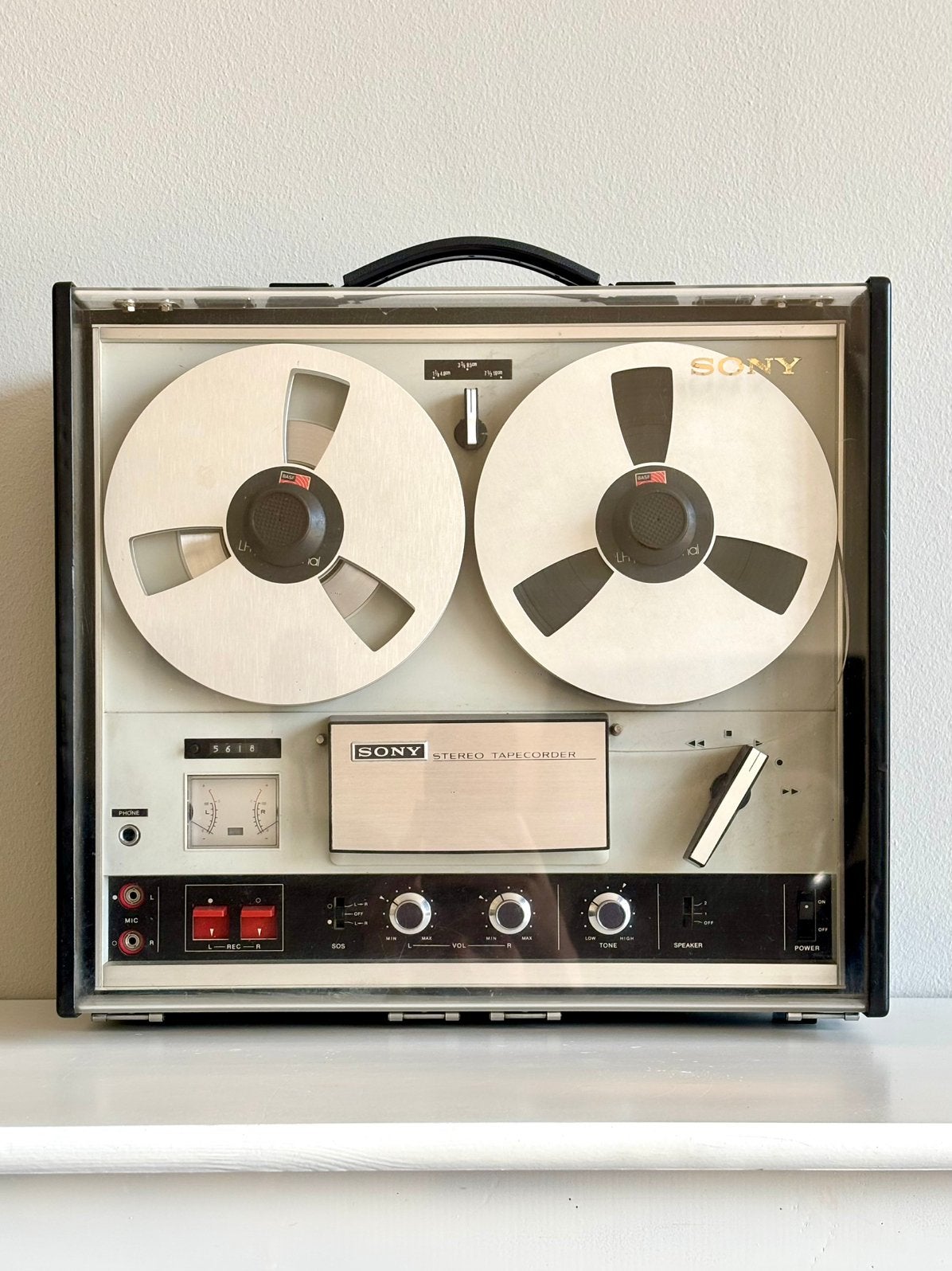 Vintage Sony TC-252 Stereo Tapecorder, Ophalen, Bandrecorder, Met banden