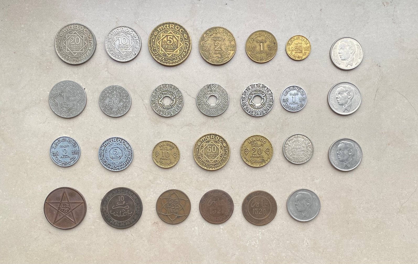 Lot de pièces anciennes MAROC Empire Chérifien 1902, Enlèvement ou Envoi