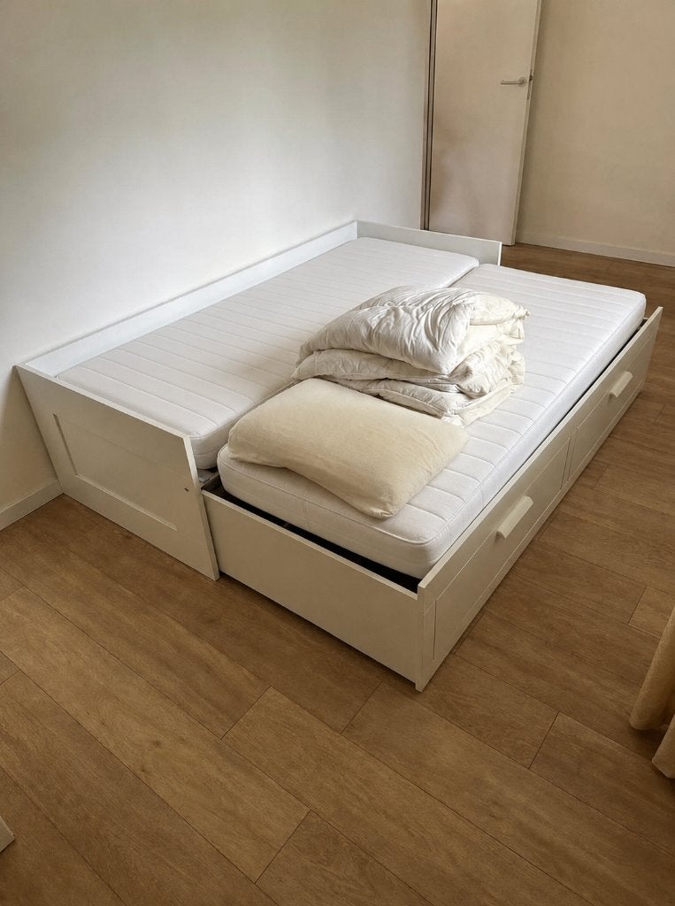 Lit gigogne Ikea 80x200/160x200 2 tiroirs et matelas, Enlèvement