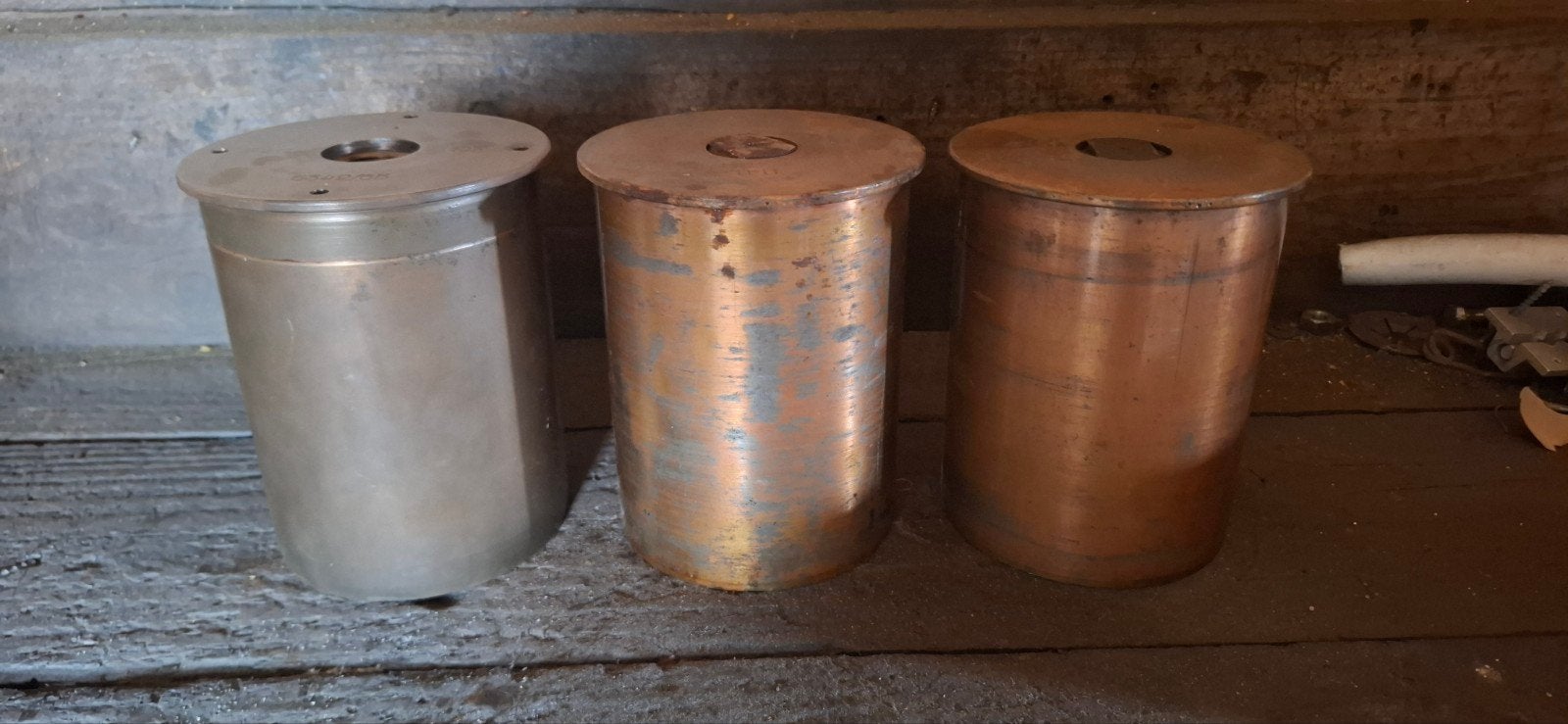 3 stalen duitse 10,5cm lfh hulzen wo2, Verzamelen, Militaria | Tweede Wereldoorlog, Ophalen of Verzenden