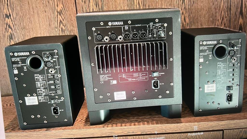 Te koop set hs5 met subwoofer ,actief van yamaha ,zgan, Enlèvement, Comme neuf