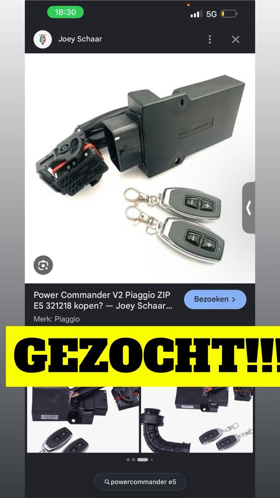 Vespa/Zip powercommander Euro 5 Gezocht, Fietsen en Brommers, Ophalen, Zo goed als nieuw