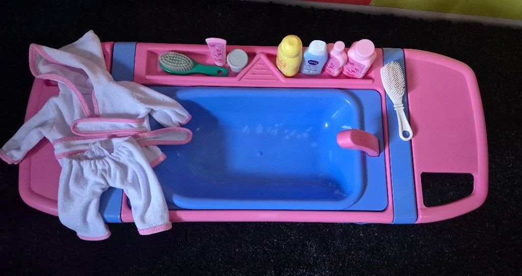Retro poppenbadje met accessoires, Ophalen, Gebruikt, Overige typen