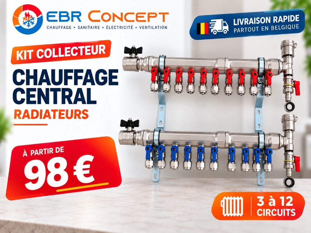 Kit collecteur chauffage central - radiateurs, Enlèvement ou Envoi, Belgique, Info@ebrconcept.be, Neuf