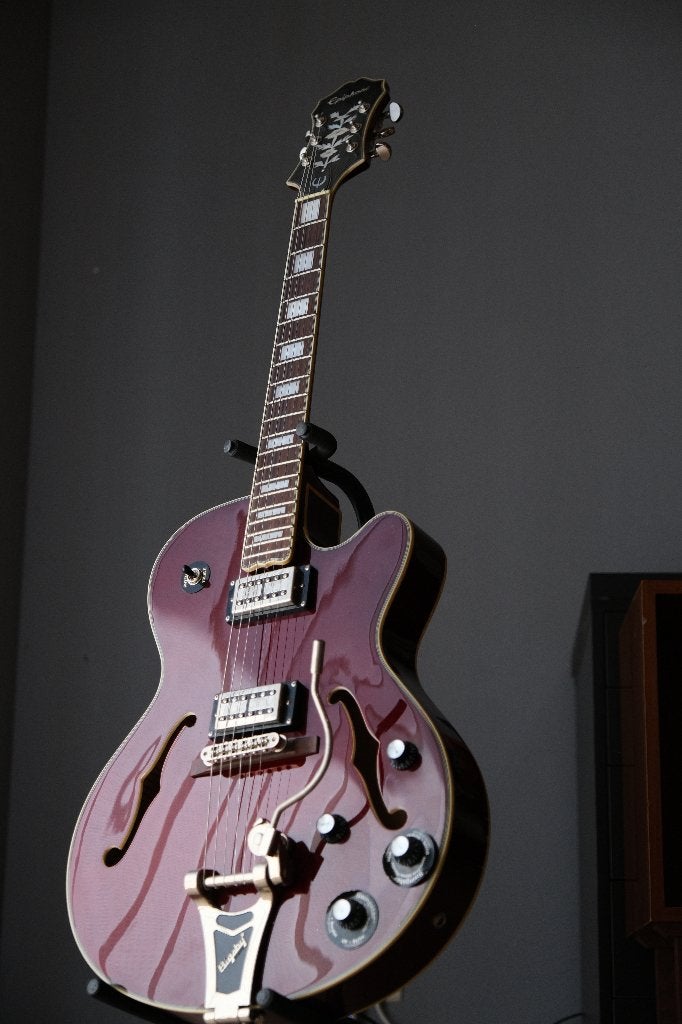Epiphone Emperor Swingster – Wine Red | 2012 | Bigsby | Case, Enlèvement, Utilisé, Hollow body, Epiphone