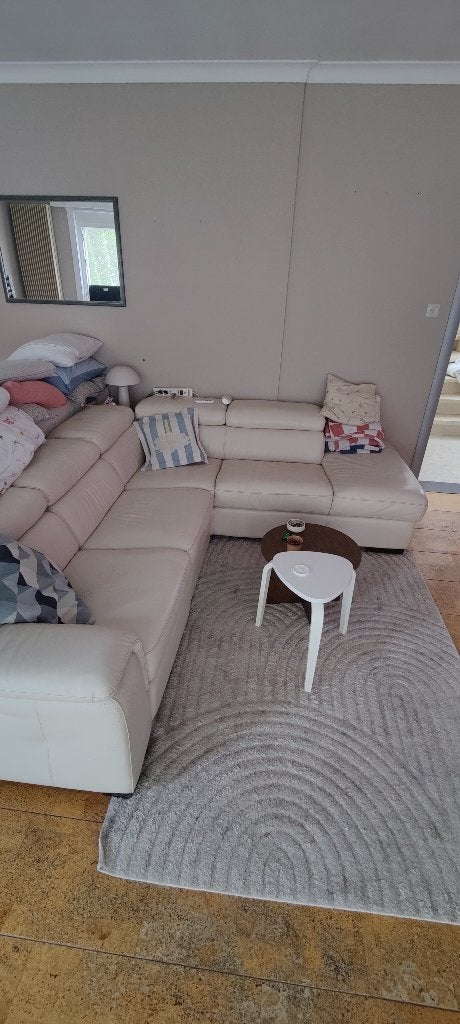 Grand siège en cuir blanc avec 2 fonctiones relax, Enlèvement