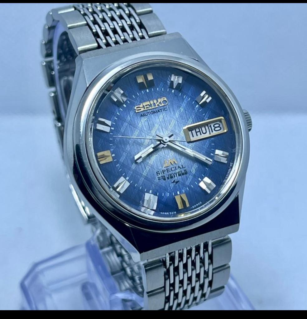 Montre Seiko Lord Matic 1973 Blue Tapestry, Ophalen, Seiko, Staal, Polshorloge