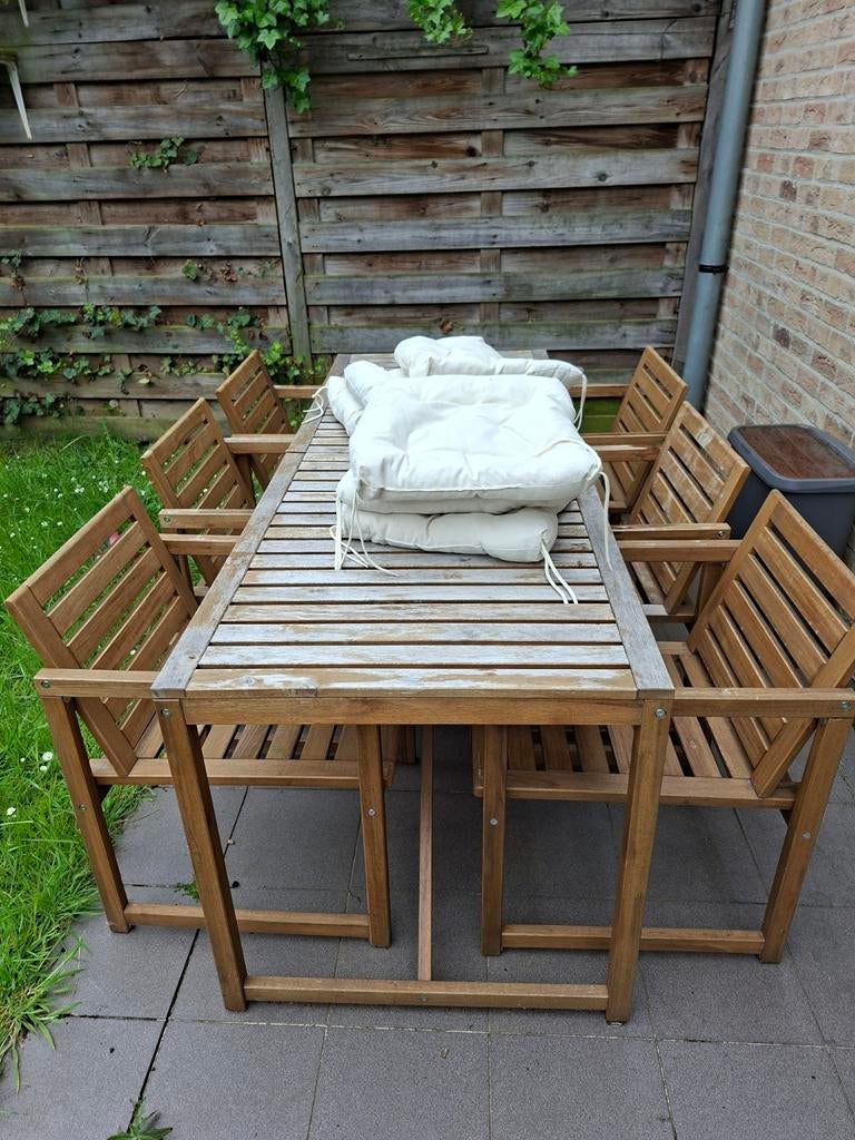 Table + 6 chaises avec coussin, Enlèvement