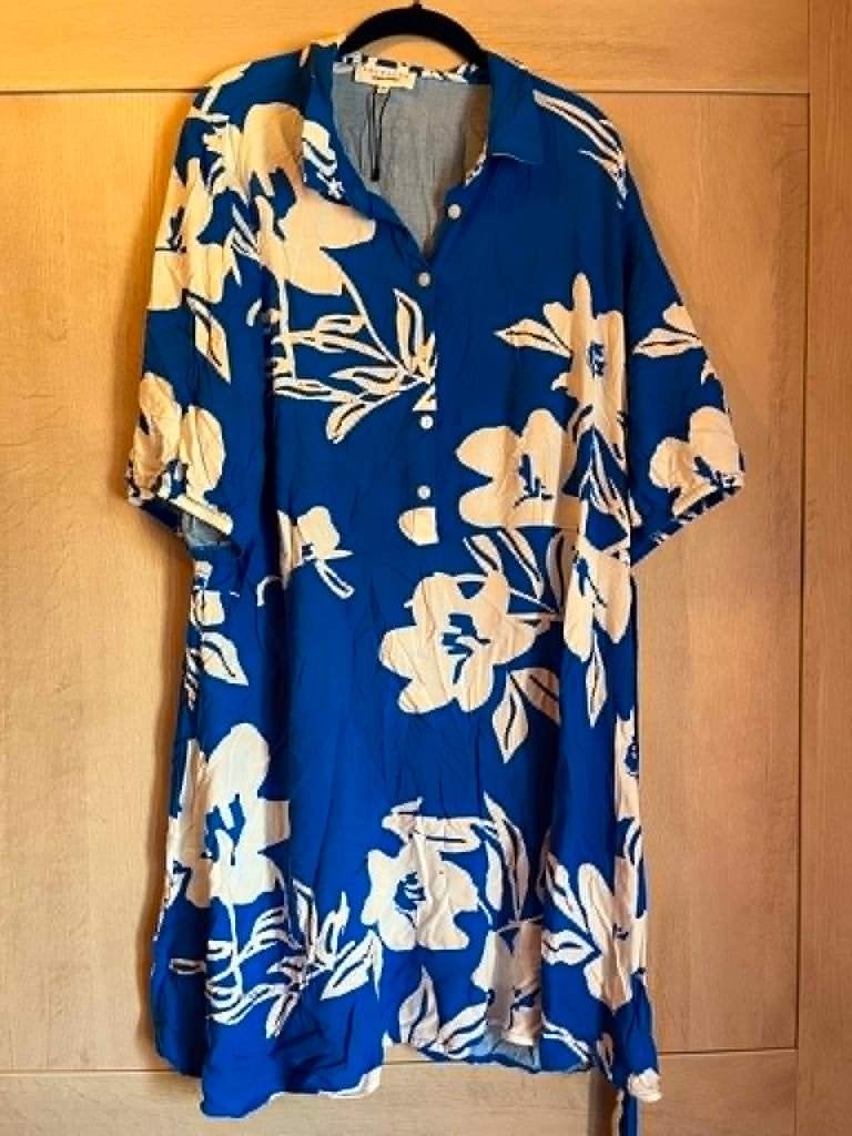kleed blauw wit lola liza 50, Kleding | Dames, Grote Maten, Jurk, Ophalen of Verzenden, Zo goed als nieuw, Blauw