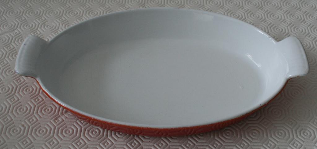 Plat à gratin ovale fonte vintage Descoware flame 30 cm, Ophalen, Overige materialen, Gebruikt, Overige typen