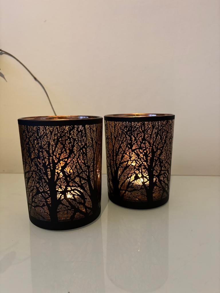 Cosy home theelicht houders 12cm/9cm, Huis en Inrichting, Overige materialen, Bruin, Ophalen of Verzenden, Zo goed als nieuw