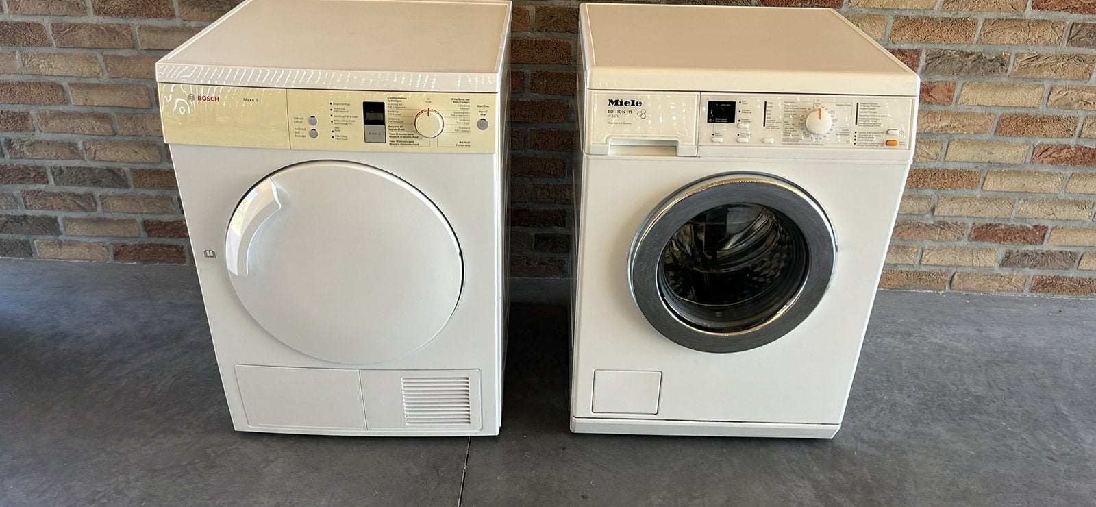 Machine à laver Miele et sèche-linge Bosh, 6 à 8 kg, Enlèvement, Utilisé, Chargeur frontal