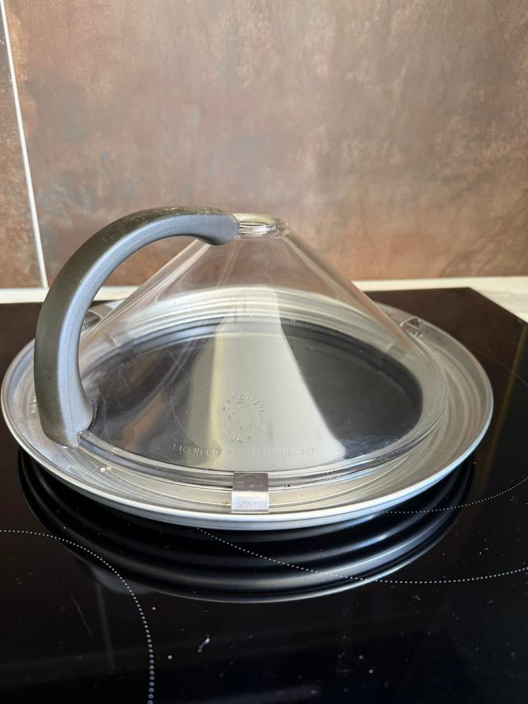 Couvercle dôme en verre et inox 30cm, Enlèvement, Verre