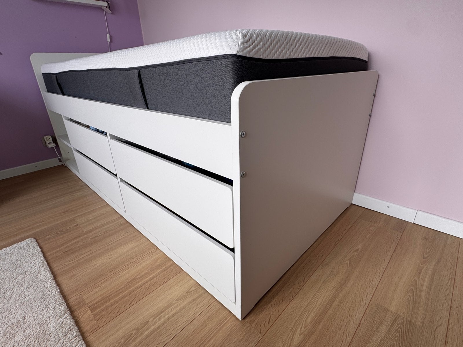 IKEA Slakt eenpersoonsbed met laden en EMMA-matras, Ophalen, Zo goed als nieuw, Matras