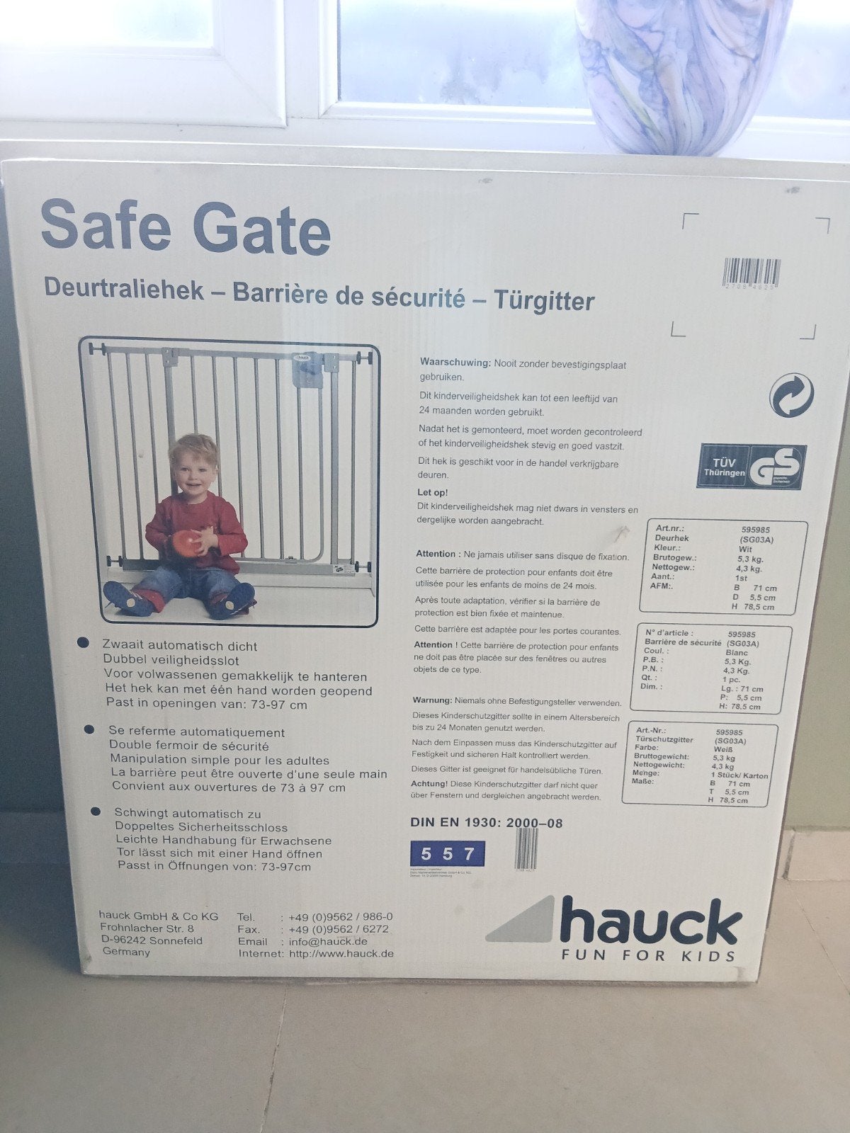 GERESERVEERD Hauck Safe Gate Traphekje / Deurhekje – NIEUW I, Ophalen, Klemhekje