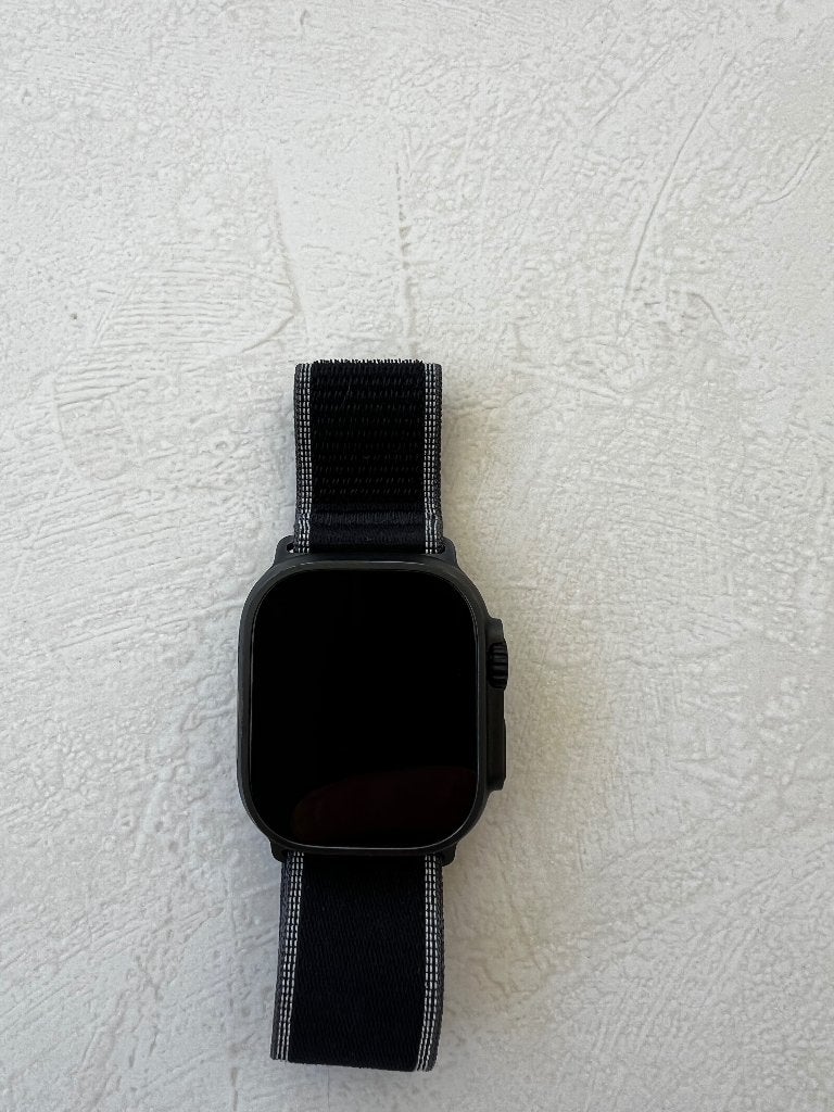 Apple Watch Ultra 3 Cellular 49mm Zwart Trail Band M/L, Ophalen, Zwart, IOS, Zo goed als nieuw