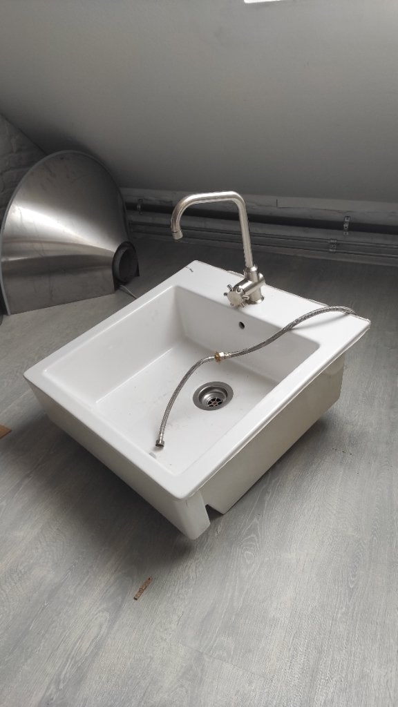 Évier de cuisine céramique & robinet mitigeur, Moins de 100 cm, Enlèvement, Utilisé, 50 à 100 cm