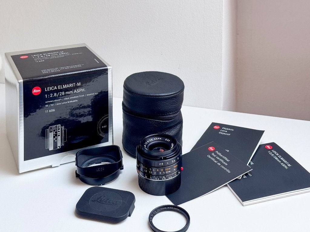 Leica 11606 Elmarit-M 28mm F/2.8 ASPH, Audio, Tv en Foto, Foto | Lenzen en Objectieven, Beschermhoes/tas, Zo goed als nieuw, Leica
