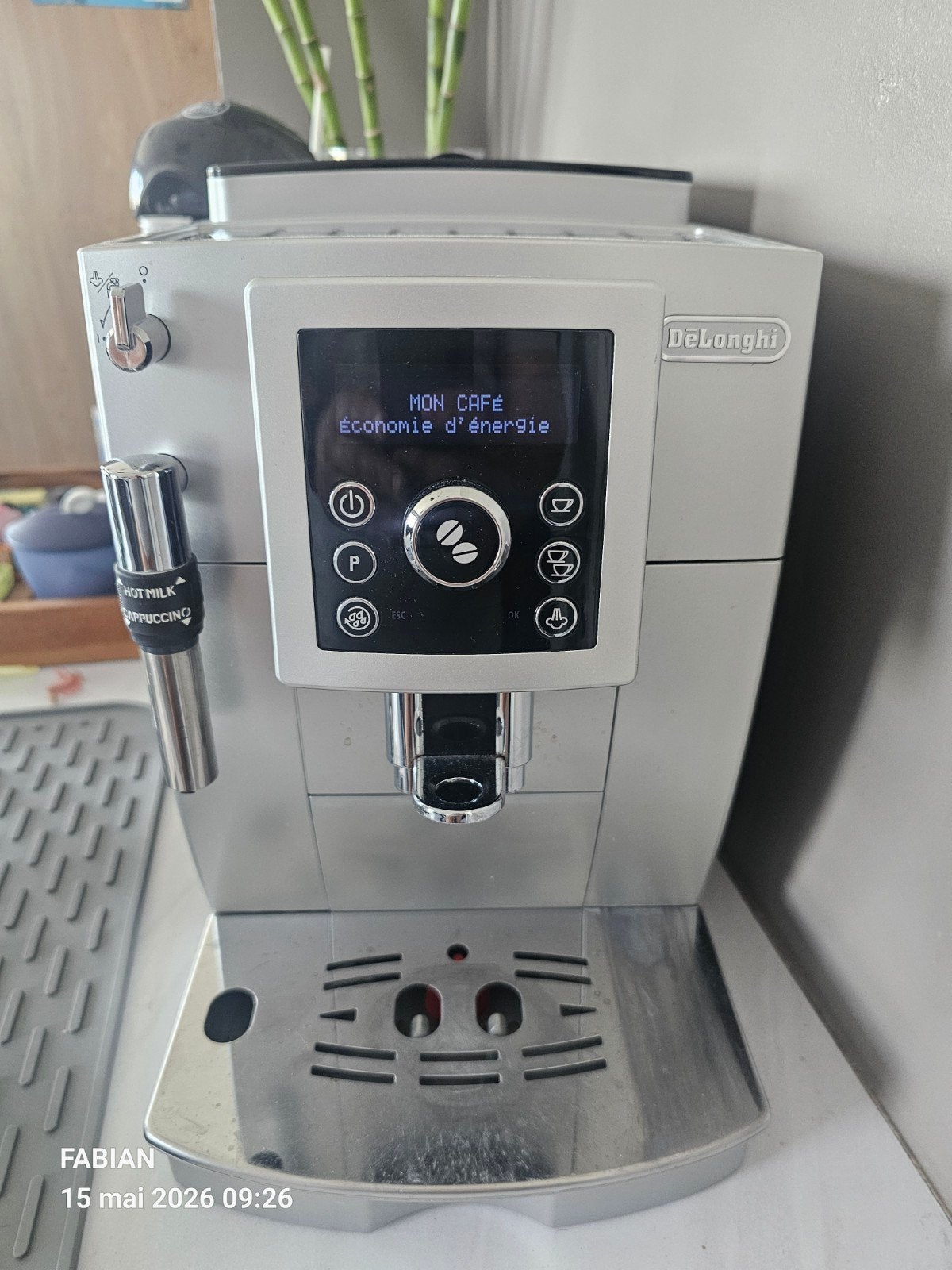 Machine à café à grains Delonghi, Ophalen