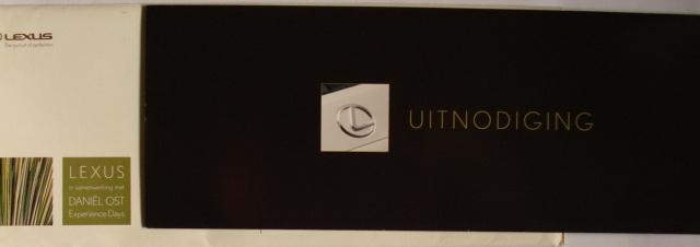 Lexus gamma uitnodiging 2007 Brochure Catalogue Prospekt, Envoi, Neuf, Toyota