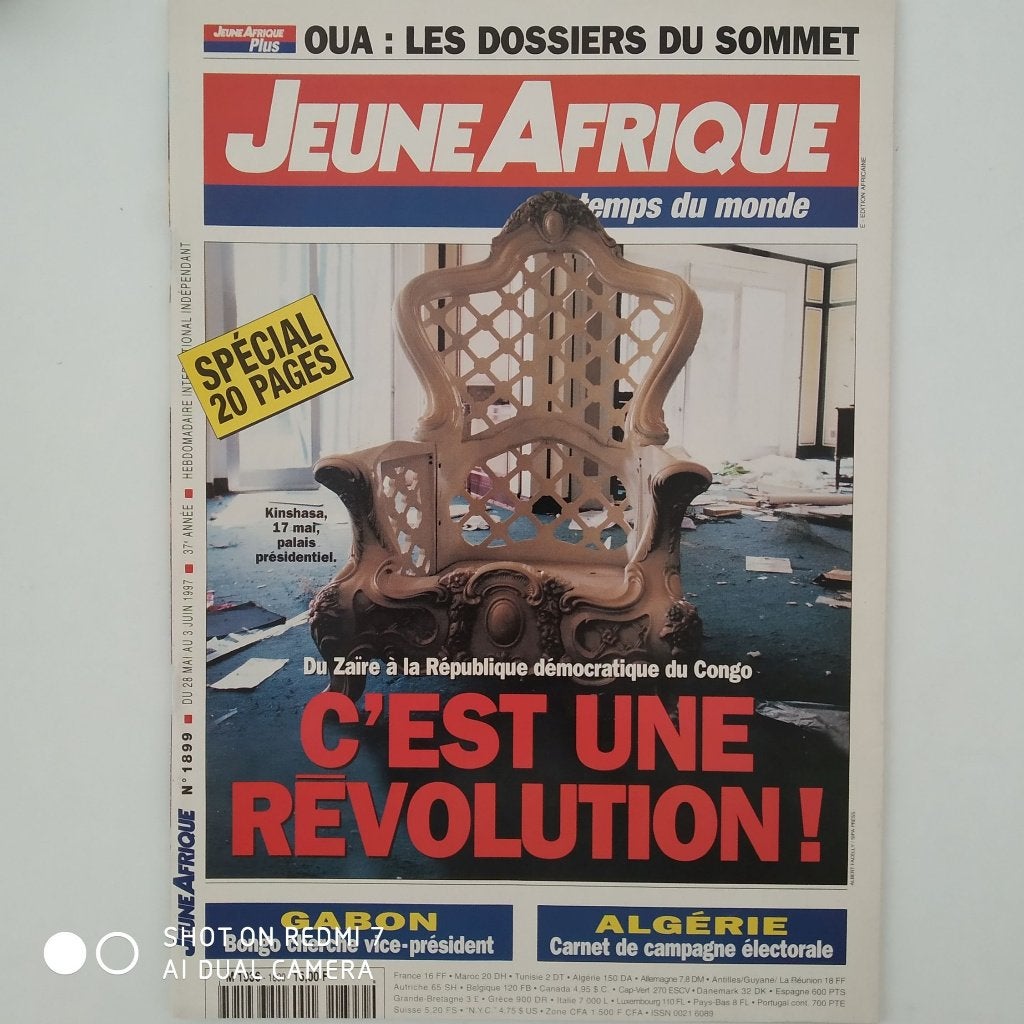 Chute de MOBUTU - JEUNE AFRIQUE 1899 (28 mai 1997), Collections, Revues, Journaux & Coupures, Envoi, 1980 à nos jours, Journal ou Magazine