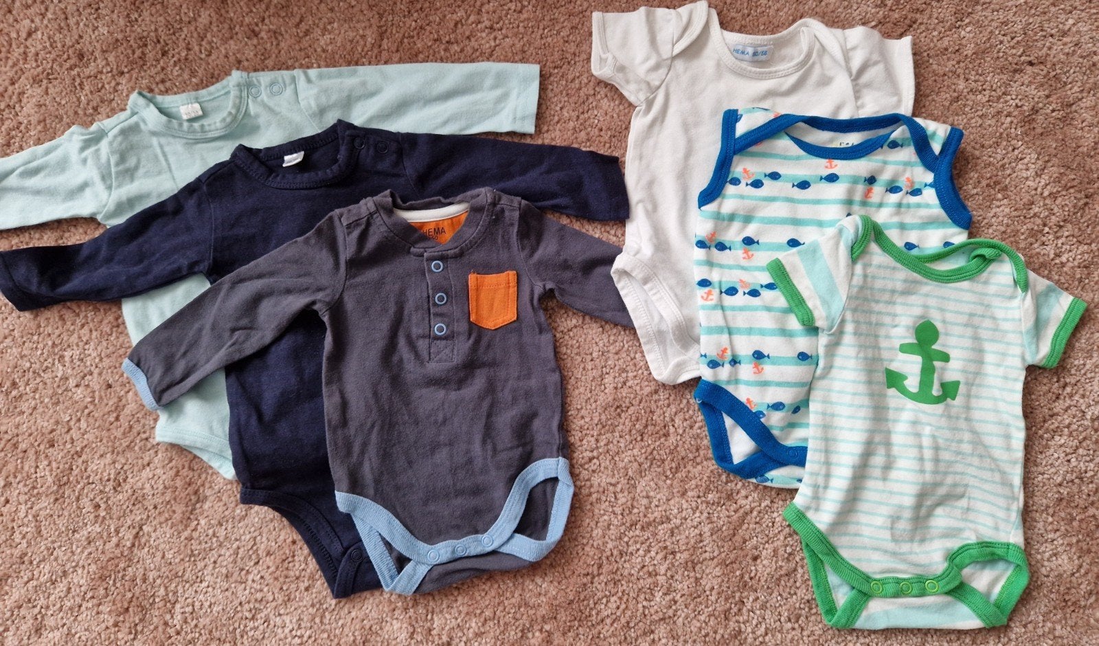 Pakket body's/rompers maat 50/56, Kinderen en Baby's, Ophalen of Verzenden, Zo goed als nieuw, Maat 50