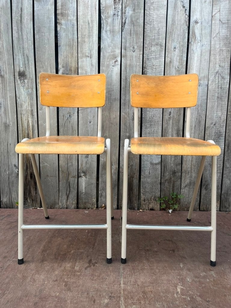 Stapelbare vintage barkruk 60 cm zithoogte |19 op voorraad, Ophalen of Verzenden, Gebruikt, Meubilair