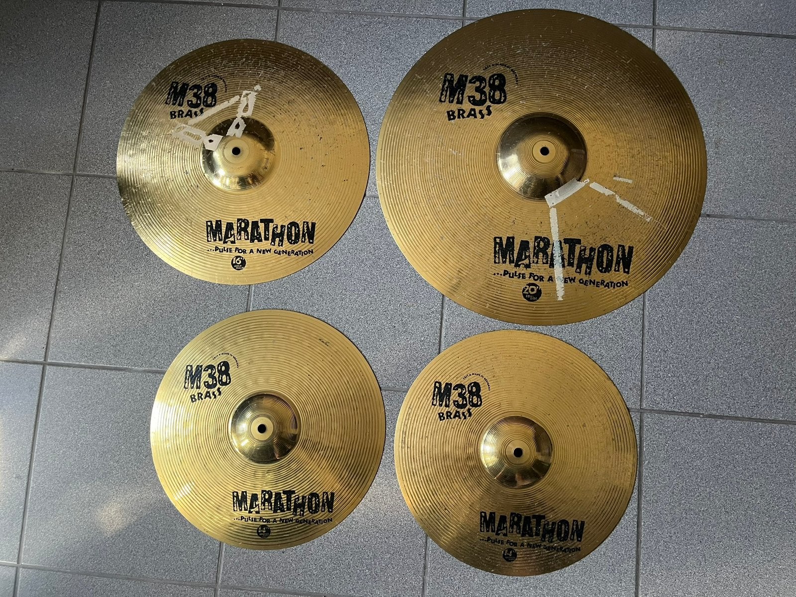 Lot cymbales Meinl Marathon, Musique & Instruments, Enlèvement ou Envoi, Utilisé