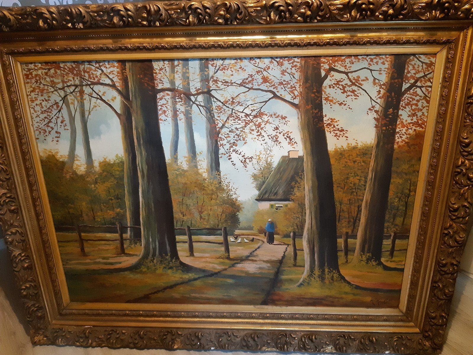 groot oud schilderij, Ophalen, Handgeschilderd