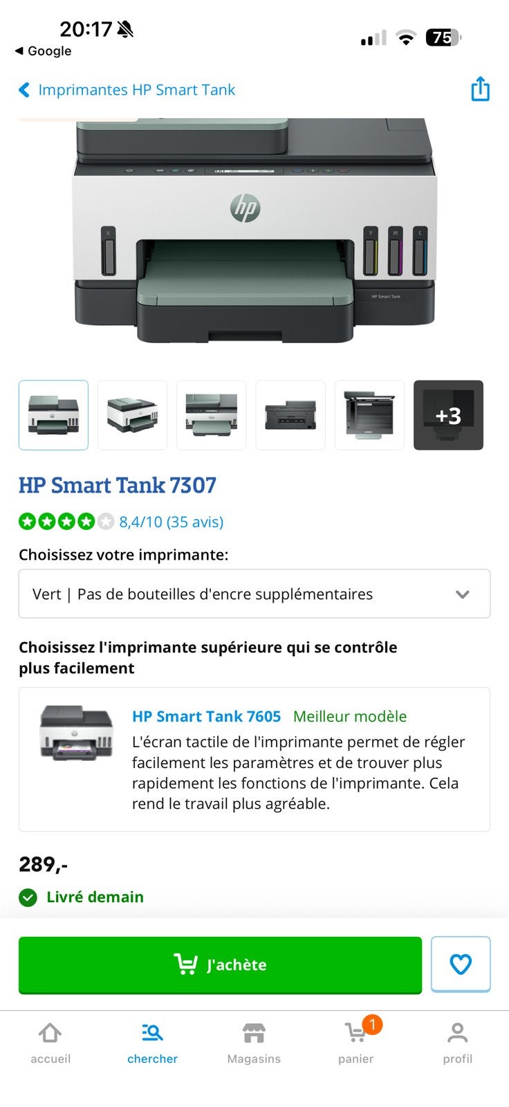 Imprimante HP Smart Tank 7307 NEUVE sous scellé, Neuf, Autres technologies, Wi-Fi intégré, All-in-one
