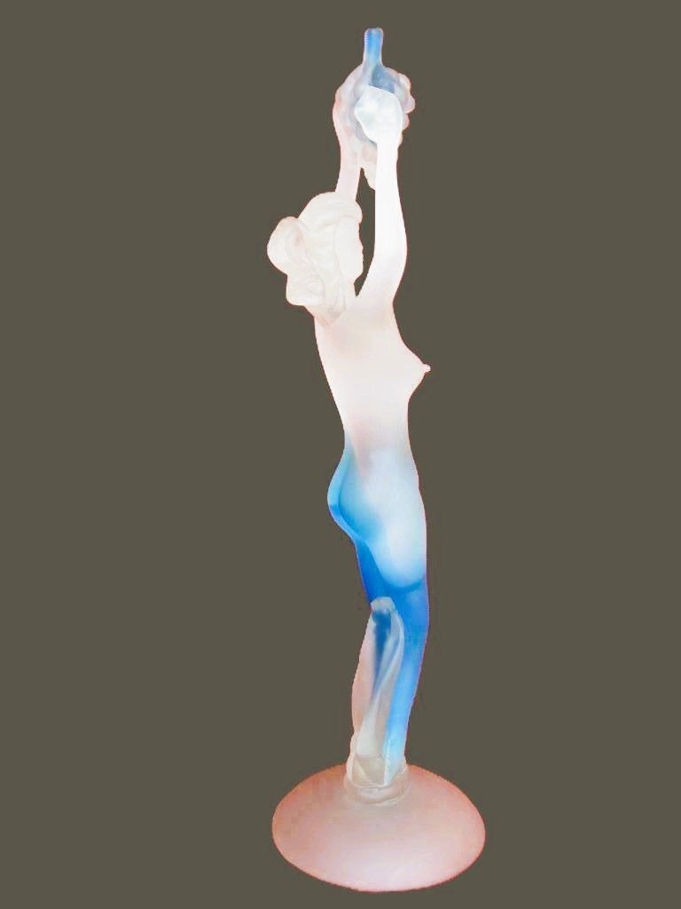 Murano BLUE Erotic Lady Figure Antique Venetian TALL, Ophalen