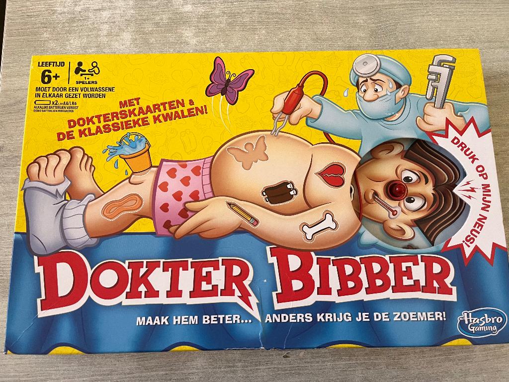 Dokter Bibber gezelschapsspel, Een of twee spelers, Ophalen of Verzenden, Hasbro
