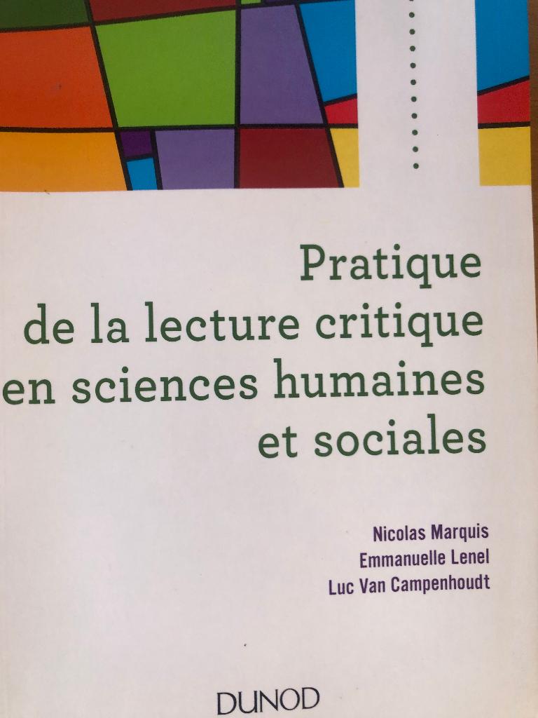 Pratique de la lecture critique..., Livres, Enlèvement ou Envoi, Utilisé, Enseignement supérieur, Nicola Marquis