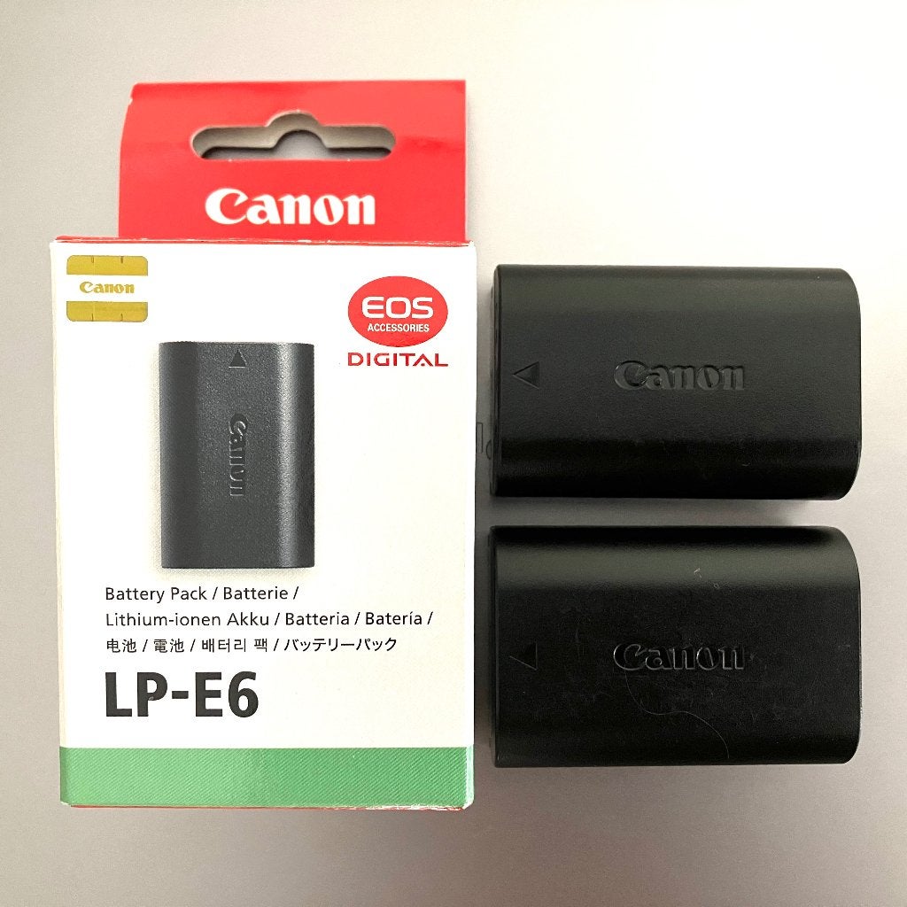 2 Originele Canon LP-E6 accu’s, Enlèvement, Canon, Canon, Batterie