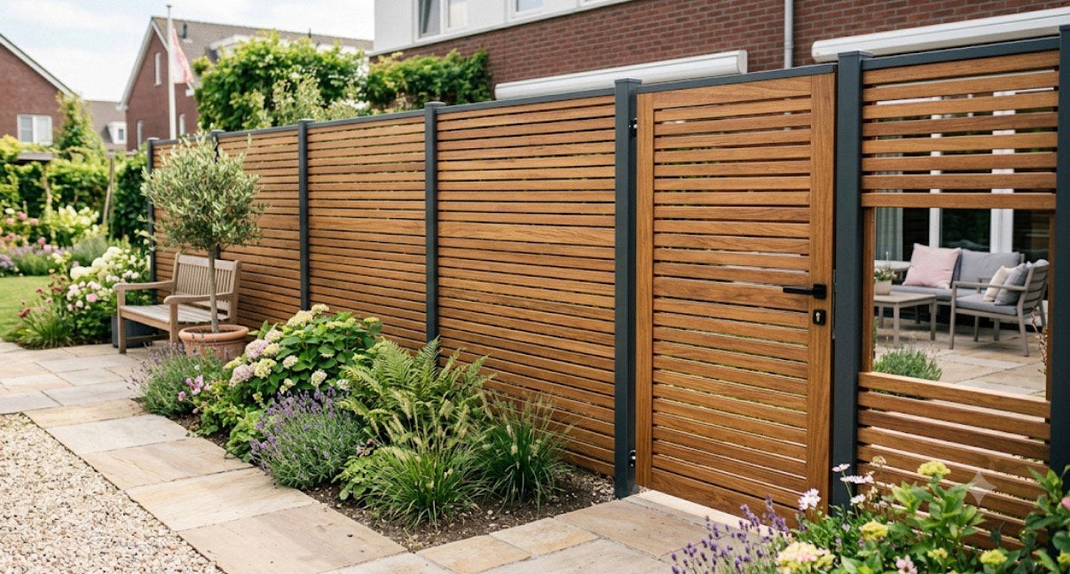 Tuin schutting afscheiding op maat gemaakt, Ophalen, Nieuw, Hout