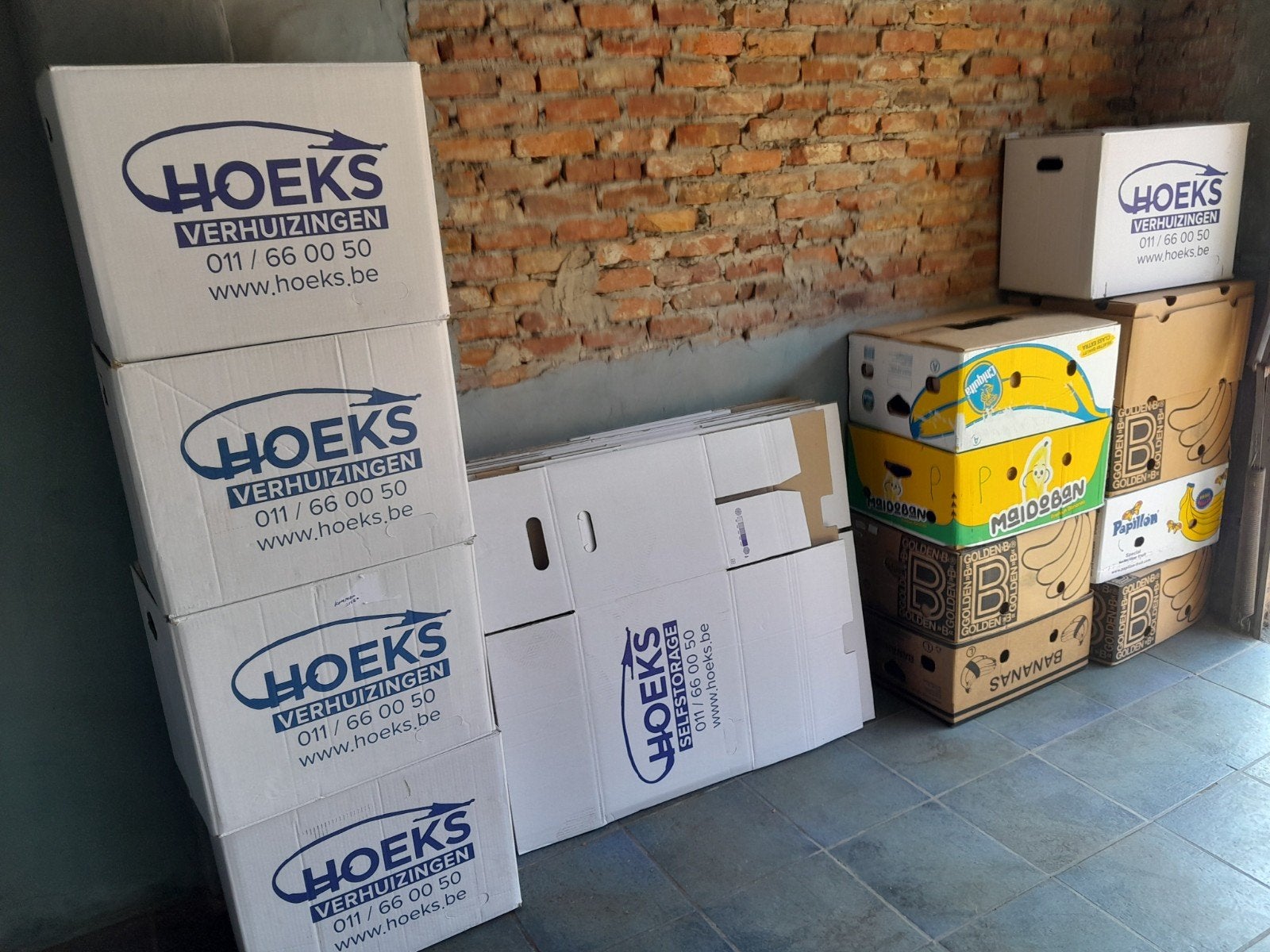 Gratis 15 verhuisdozen en 6 bananendozen ophalen in Hechtel., Doe-het-zelf en Bouw, Kratten en Dozen, Ophalen, Doos, 40 tot 60 cm