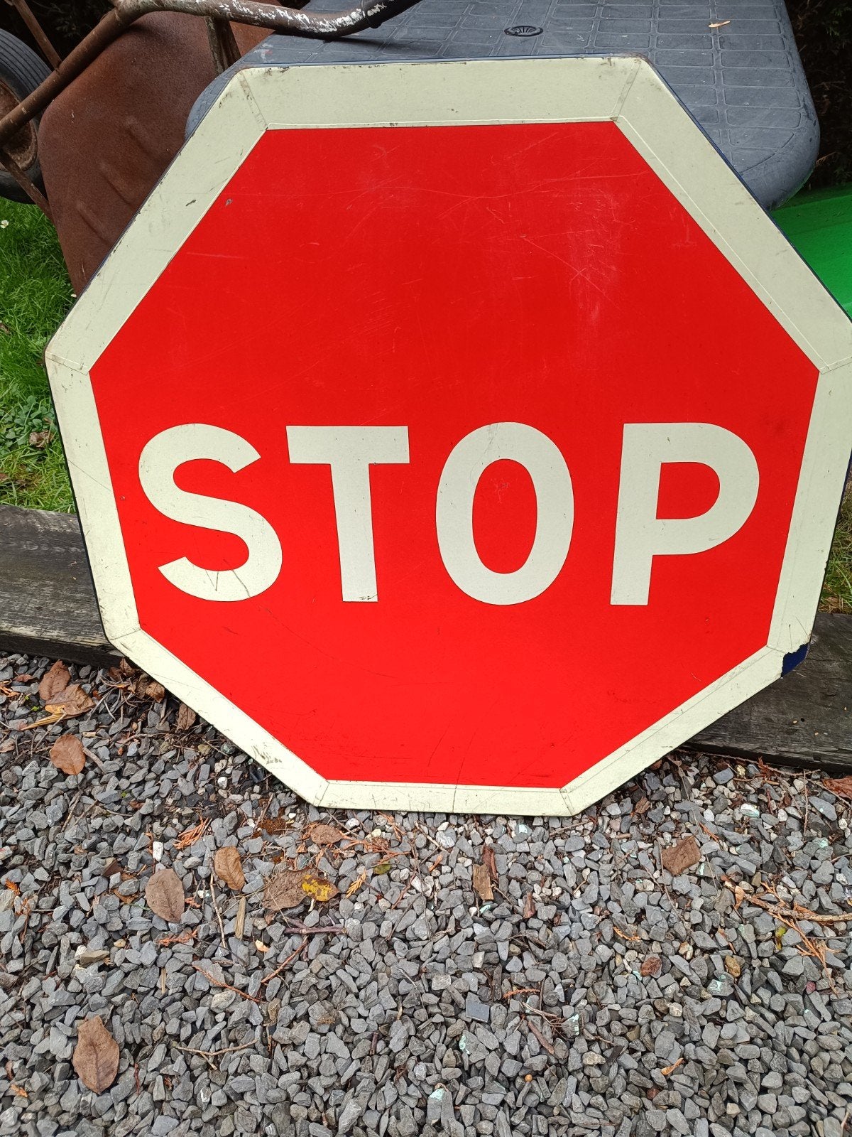grande plaque émaillée stop, Antiquités & Art, Enlèvement