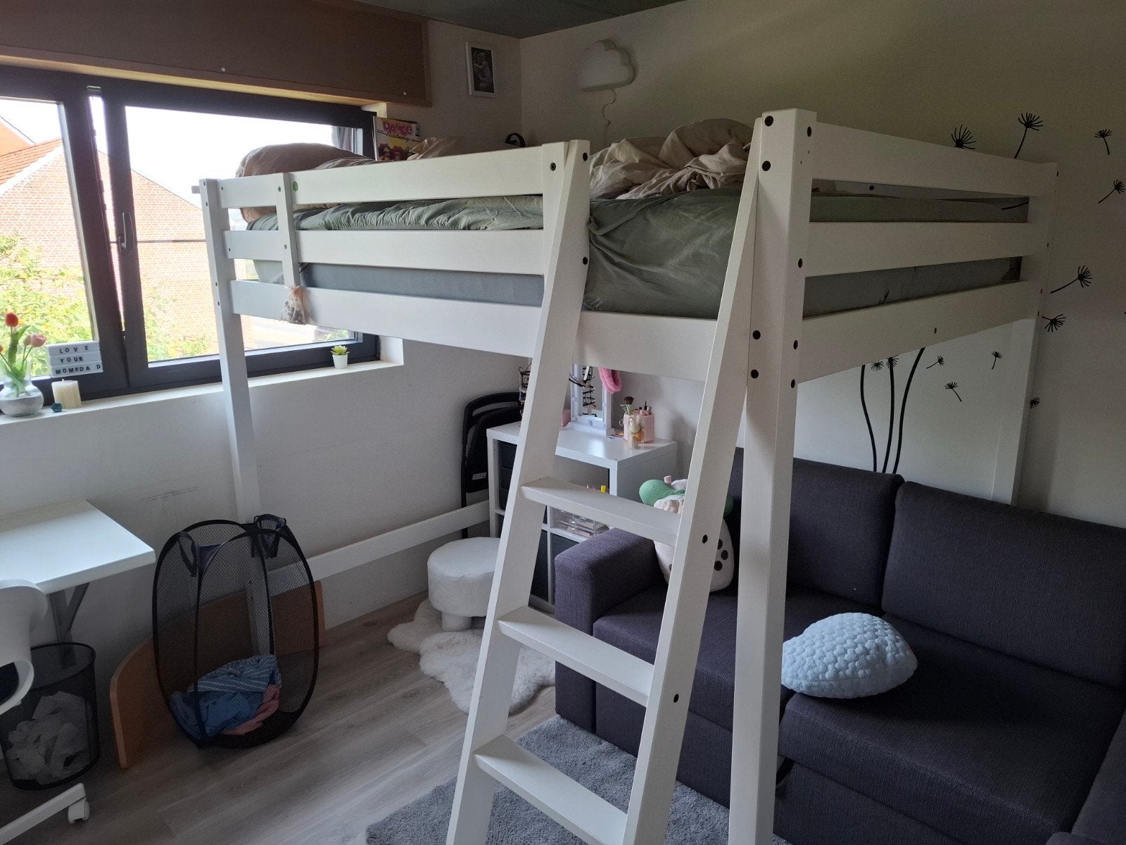 hoogslapers, Huis en Inrichting, Ophalen, Hoogslaper, 140 cm, Zo goed als nieuw
