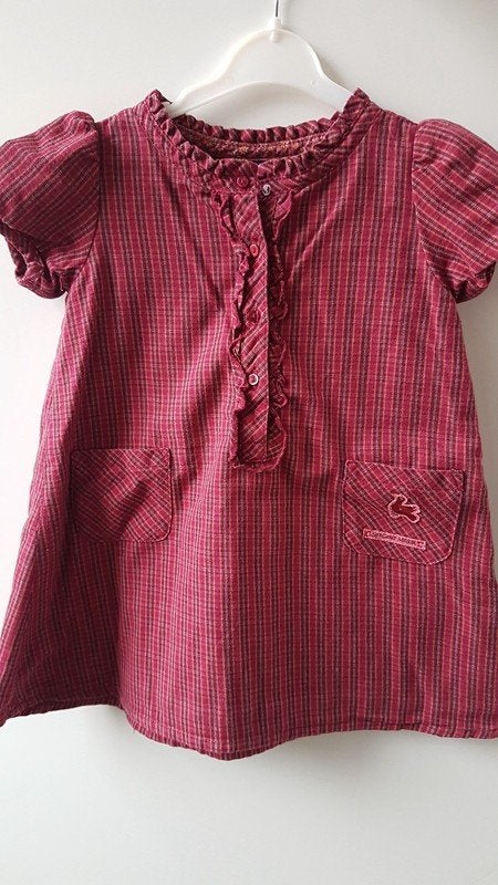 Sergent Major - Robe/tunique carreaux bordeaux - T.23 mois, Sergent Major, Robe ou Jupe, Enlèvement ou Envoi, Utilisé