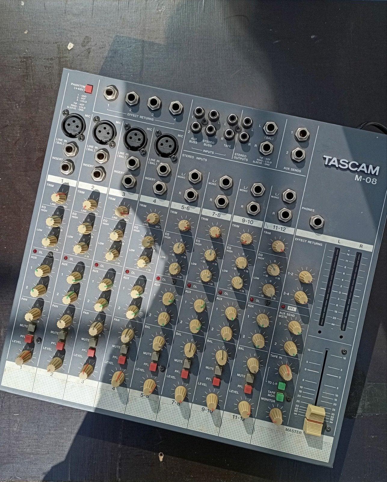 Vintage TASCAM M-08 analoge mengtafel, 8-kanaals model, Muziek en Instrumenten, Ophalen of Verzenden
