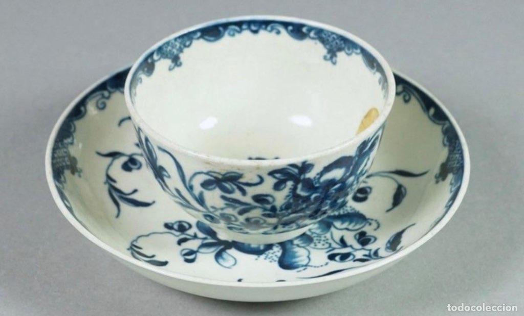 Worcester Bol en Schaal XVIIIde eeuw Tea Bowl, Antiek en Kunst, Antiek | Keramiek en Aardewerk, Ophalen of Verzenden