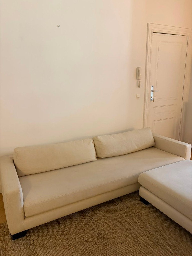 Fauteuil design + pouf, Maison & Meubles, 250 à 300 cm, Banc d'angle, Design, Comme neuf