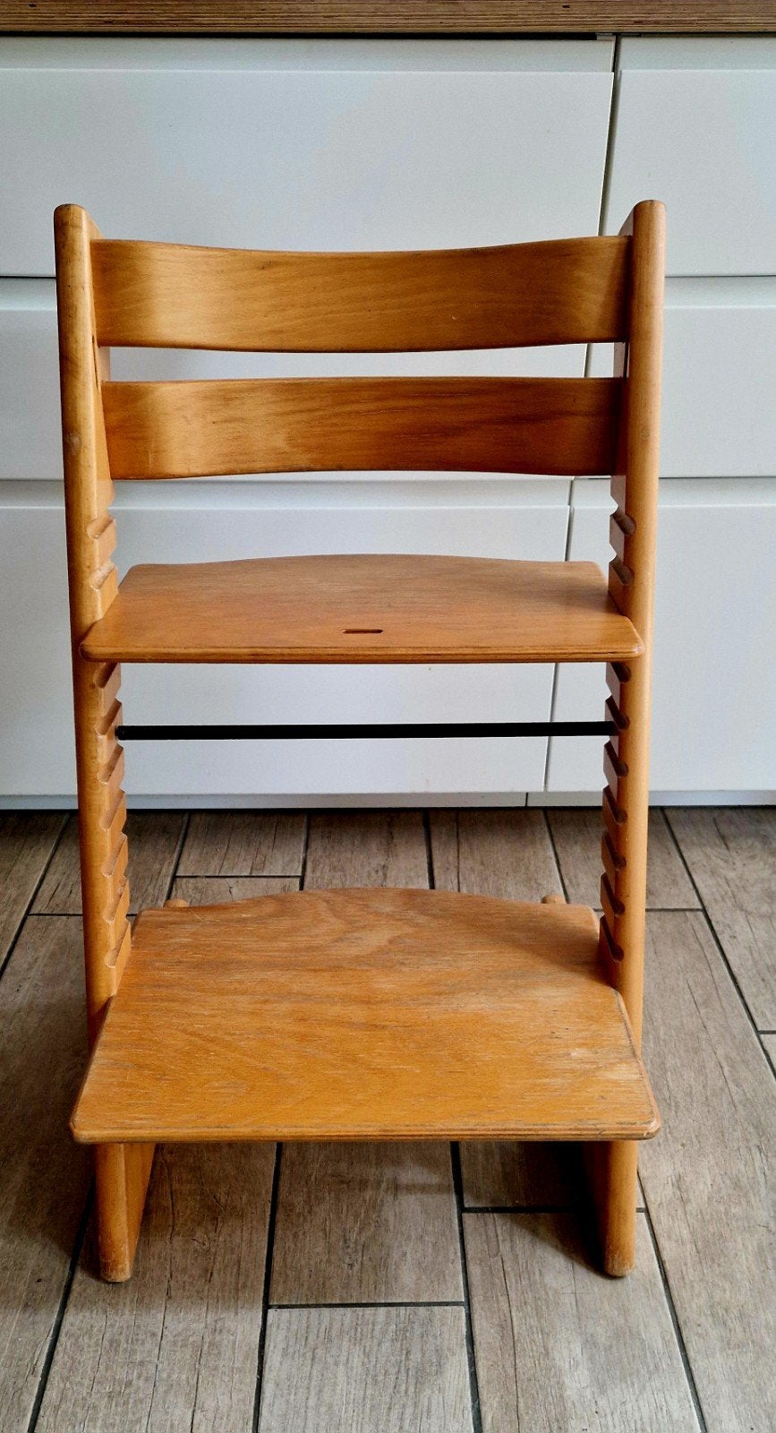 Tripp Trapp Stokke en couleur bois, Enlèvement, Utilisé, Chaise évolutive, Coulissant