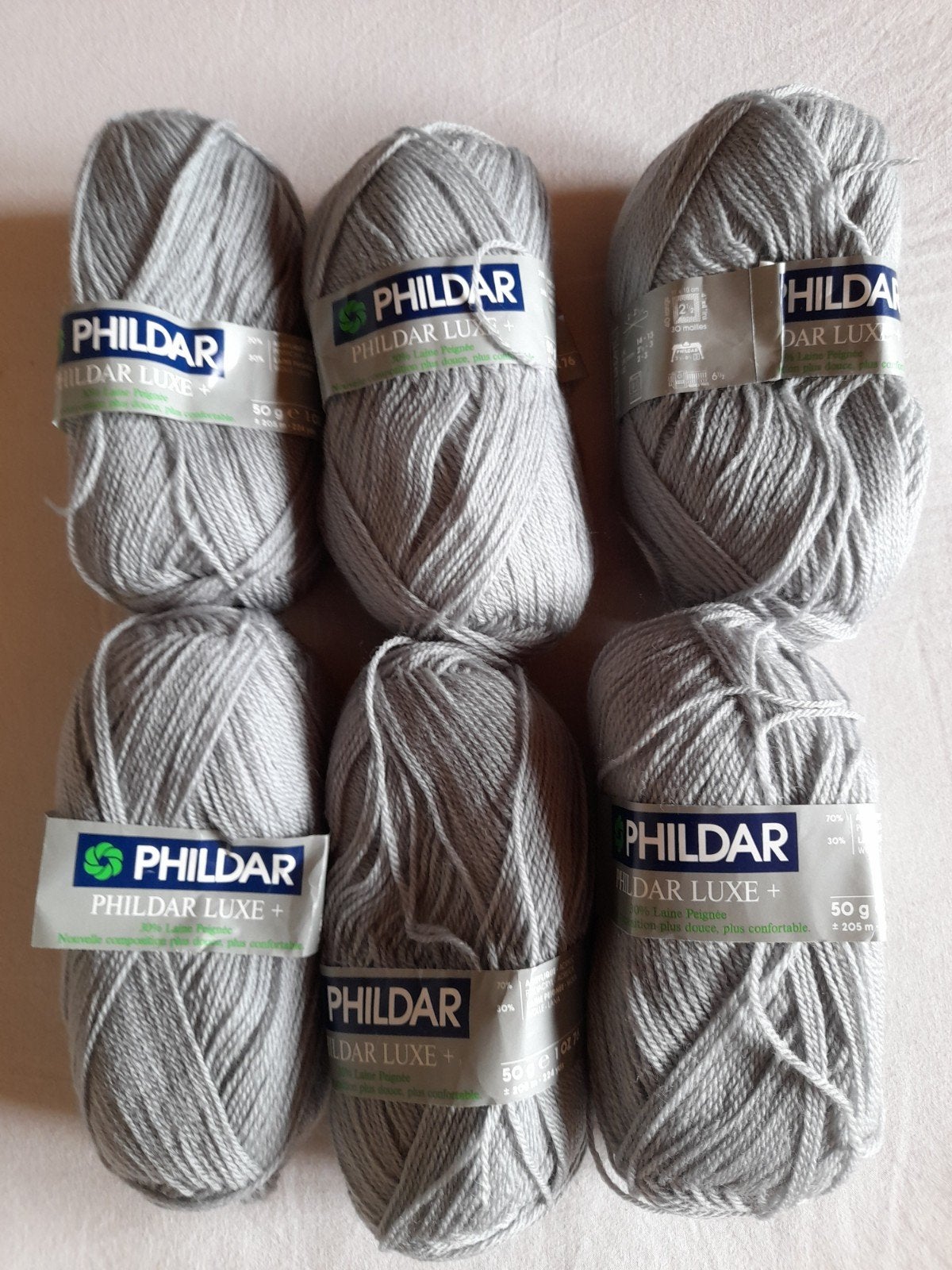 Breiwol, Phildar, NIEUW, grijze kleur, 6 stuks, Ophalen of Verzenden, Nieuw, Breien, Wol of Garen