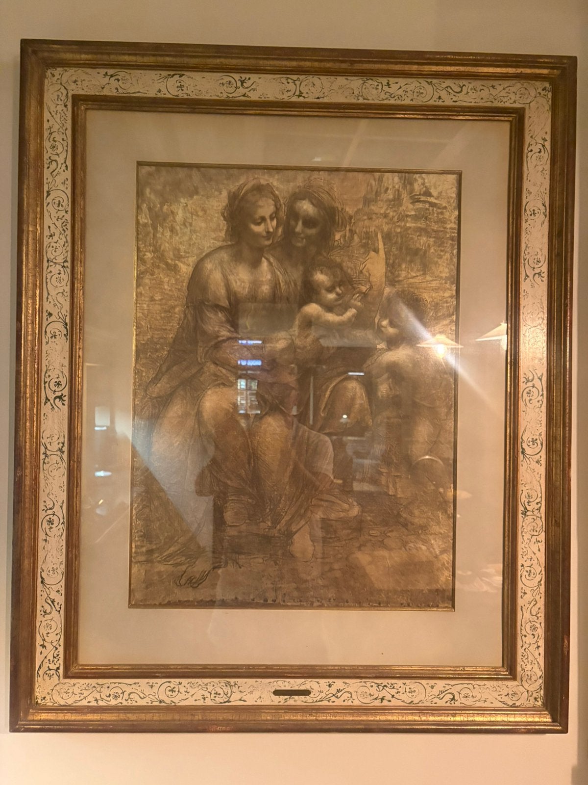 Lithografie van “da vinci” 110x95 cm, Portret of Personen, Klassiek, Ophalen, Achter glas