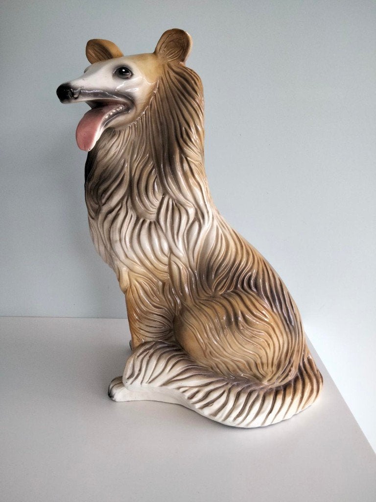 1970s vintage beeld keramiek Collie Lassie, Enlèvement, Maison et Meubles