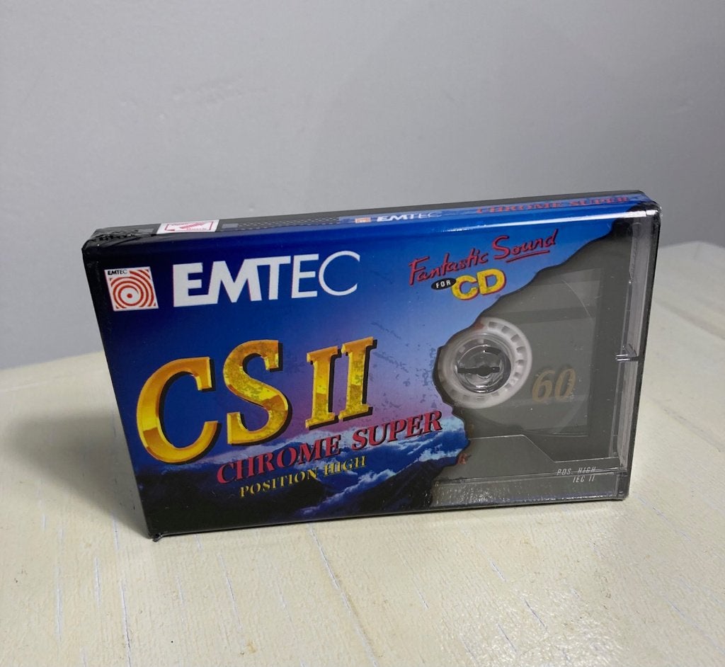 Cassette audio EMTEC CSII Chrome Super 60 - scellée - neuve, Enlèvement ou Envoi, Neuf, dans son emballage, 1 cassette audio, Vierge