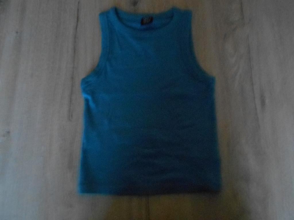 blauw groen t shirt maat 152, Kinderen en Baby's, Kinderkleding | Maat 152, Meisje, Ophalen of Verzenden, Zo goed als nieuw, Shirt of Longsleeve