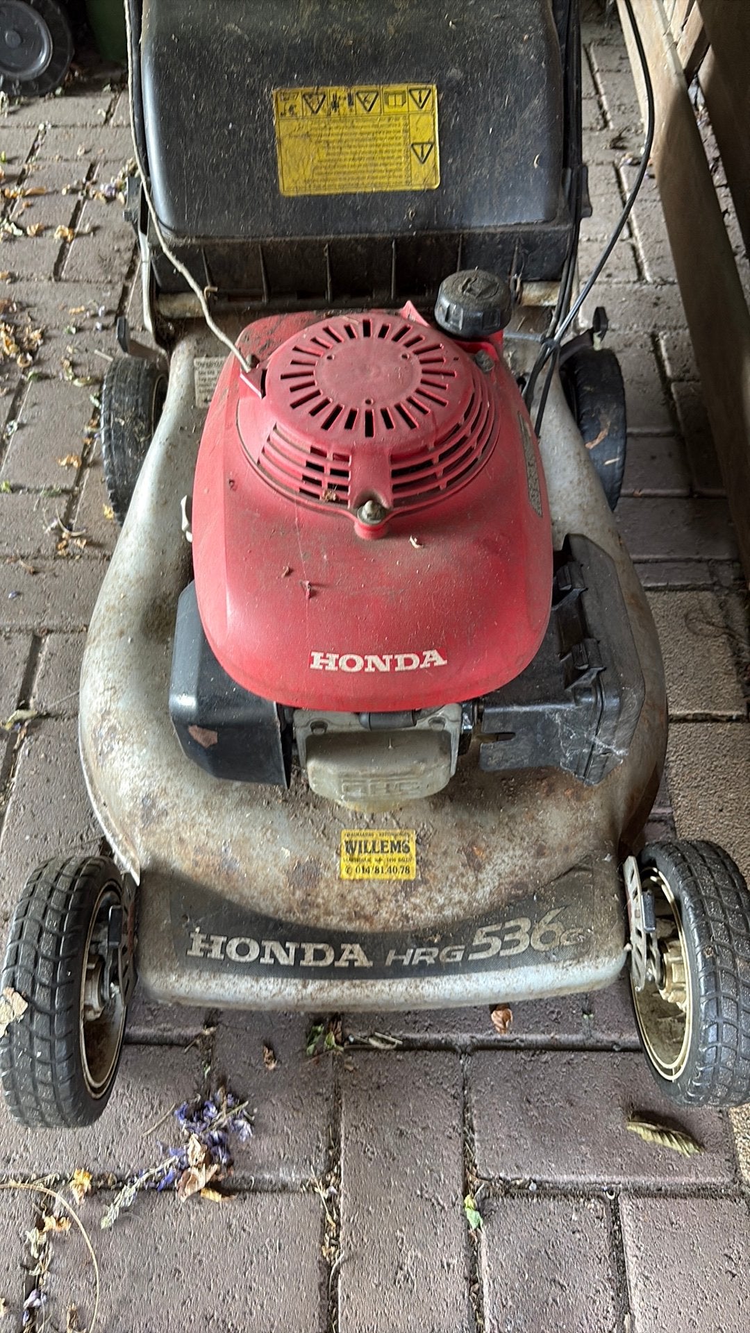 Oude grasmachine Honda HRG 536, Ophalen, Gebruikt, 50 cm of meer, Opvangzak