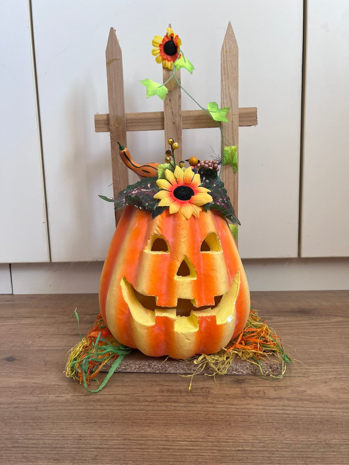 Pompoen voor hekje halloween, Ophalen, Gebruikt